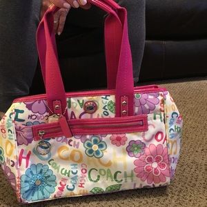 Coach colorful pink handbag
